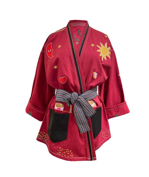 BURGUNDY MEXICAN KIMONO prix pour 