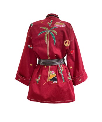 BURGUNDY MEXICAN KIMONO prix pour 