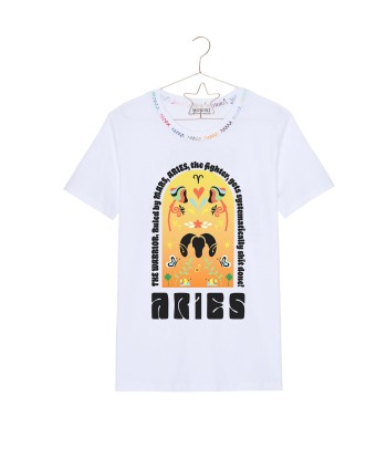 TEE SHIRT ASTRO BLANC ARIES Dans la société mordern