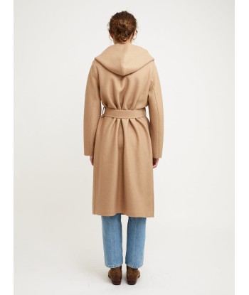 MANTEAU HOODED WRAP PRESSED TAN store