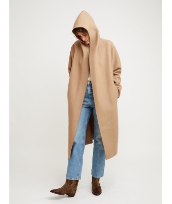 MANTEAU HOODED WRAP PRESSED TAN store