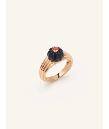 GELATO RING ROSE GOLD ONYX AND CORAL suggérées chez