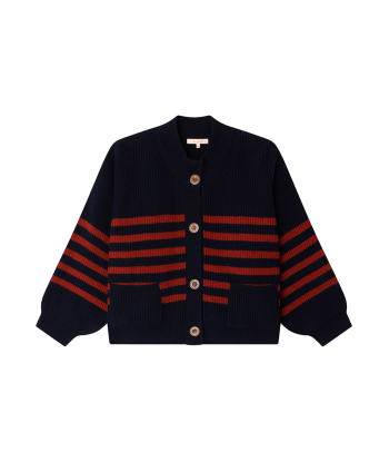 CARDIGAN ROY STRIPES HARISSA NAVY Le MVP de beaucoup