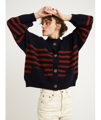 CARDIGAN ROY STRIPES HARISSA NAVY Le MVP de beaucoup