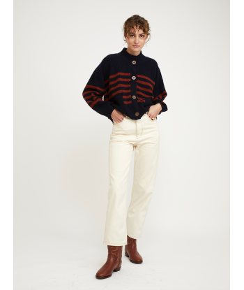 CARDIGAN ROY STRIPES HARISSA NAVY Le MVP de beaucoup