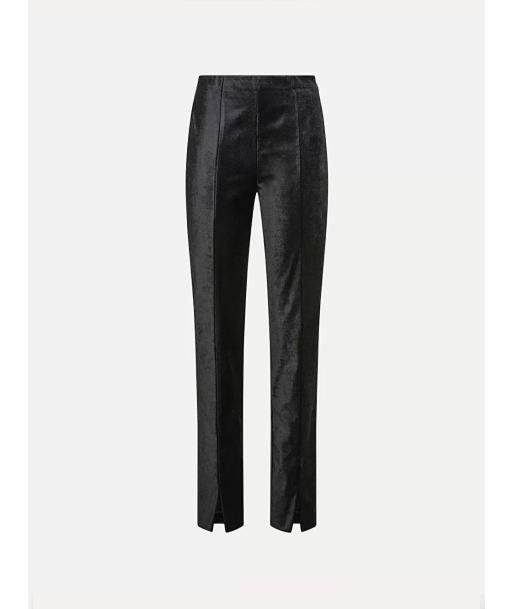 BLACK HIGH-WAISTED VELVET PANTS la colonne vertébrale