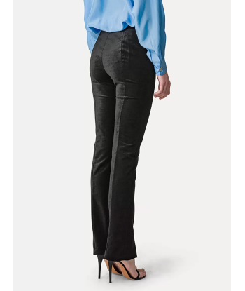 BLACK HIGH-WAISTED VELVET PANTS la colonne vertébrale