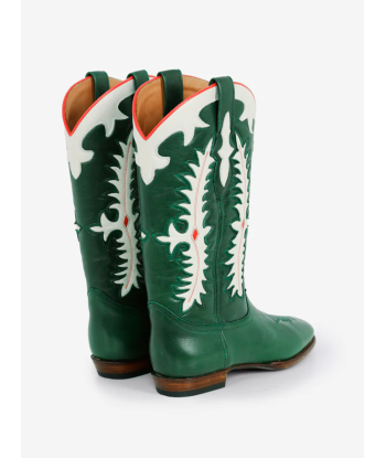 SANTIAG MIDNIGHT TEXAS DARK GREEN BOOTS français