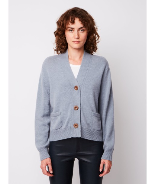 LOU CARDIGAN BLUE GREY Paris Déstockage Promo