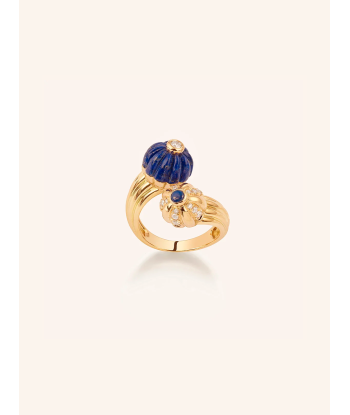 DOUBLE GELATO LAPIS LAZULI AND DIAMONDS RING l'achat 