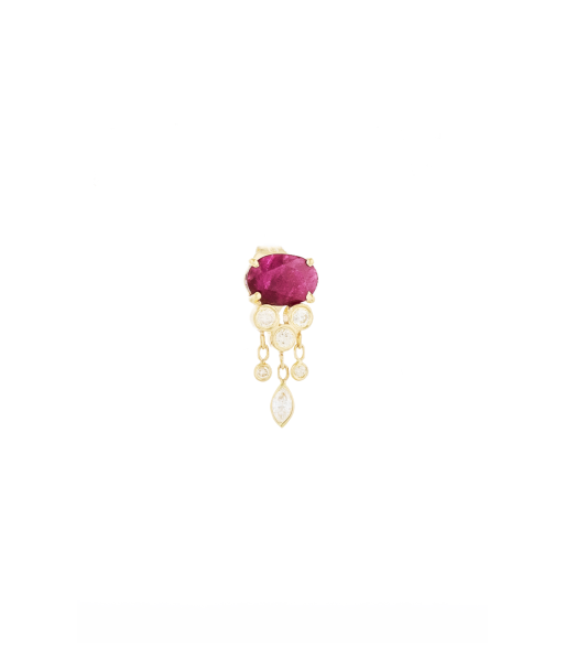 EARRINGS JELLYFISH RUBIS AND DIAMONDS rembourrage situé sous