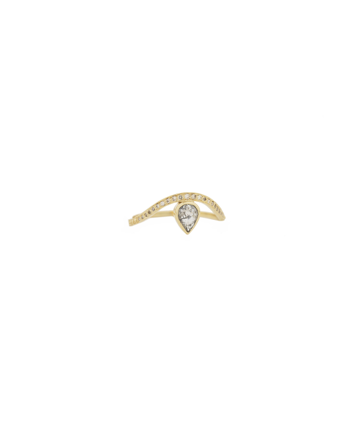 GREY DIAMOND WAVE RING, DIAMONDS AND GOLD en stock