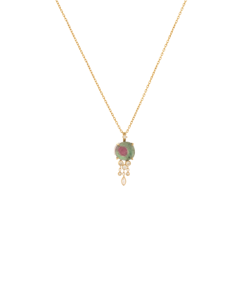 JELLYFISH WATERMELON TOURMALINE AND DIAMOND NECKLACE de France