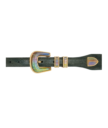 EXCLUSIVE CRAZY LIZARD BELT GREEN AND GOLD 2023