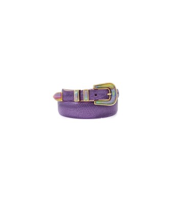 EXCLUSIVE CRAZY LIZARD BELT PURPLE AND GOLD outlet