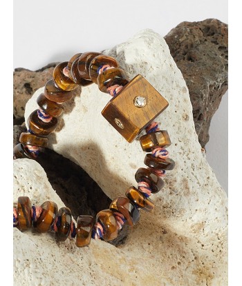 CUBIX TIGER'S EYE & DIAMOND BRACELET Pour