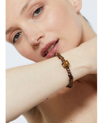 CUBIX TIGER'S EYE & DIAMOND BRACELET Pour