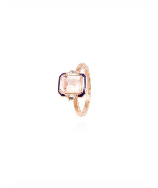 MORGANITE RING WITH DIAMONDS AND BLUE ENAMEL sélection de produits