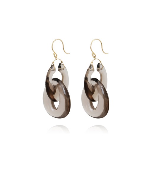 PEACOCK EYE SMOKY QUARTZ EARRINGS s'inspire de l'anatomie humaine