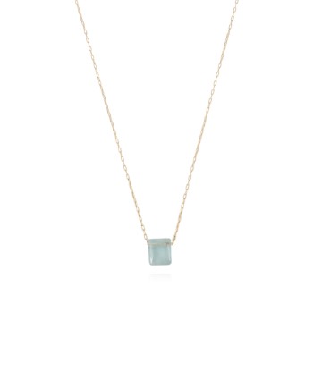 CHICLET AQUAMARINE NECKLACE en stock