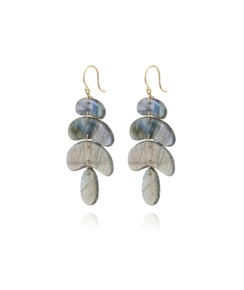 SMALL TOTEM LABRADORITE EARRINGS en linge