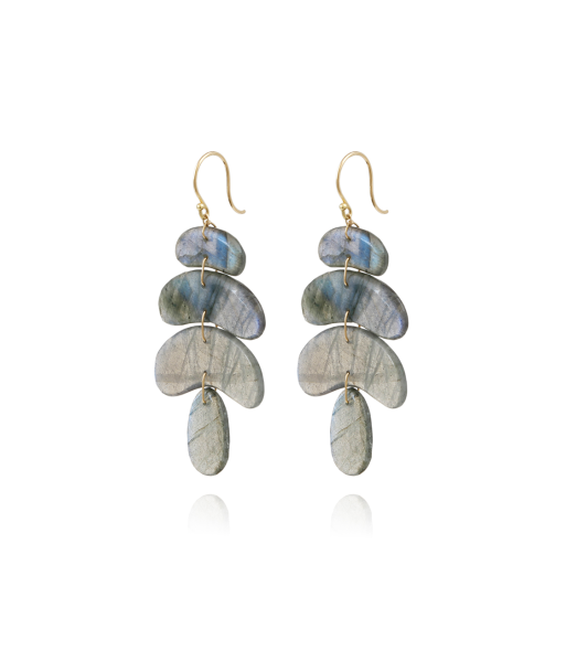 SMALL TOTEM LABRADORITE EARRINGS en linge