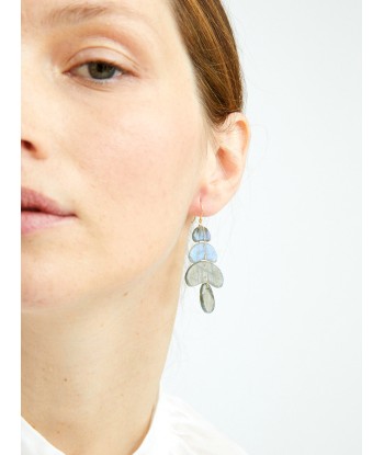 SMALL TOTEM LABRADORITE EARRINGS en linge