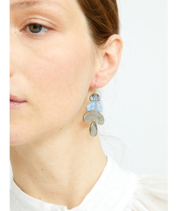 SMALL TOTEM LABRADORITE EARRINGS en linge