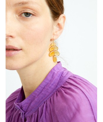 SMALL CITRINE TOTEM EARRINGS solde