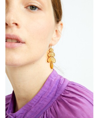 SMALL CITRINE TOTEM EARRINGS solde