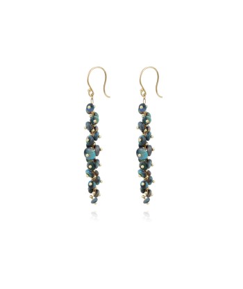 LONG SPIRAL BLACK OPAL EARRINGS sur le site 