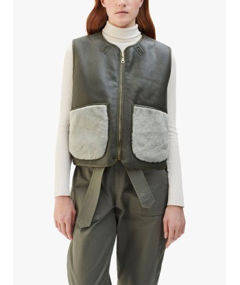 VESTE CROPPED AVIATOR OLIVE & SAGE Véritable concentré