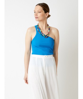 TURQUOISE ASYMMETRICAL TOP pas cher