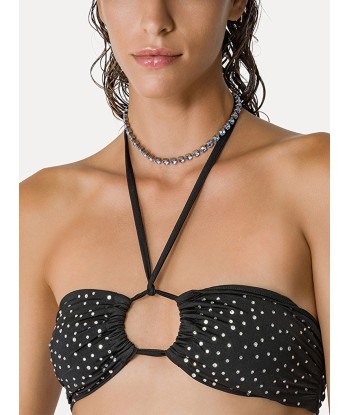 CHIC JERSEY & CRYSTALS BIKINI TOP online