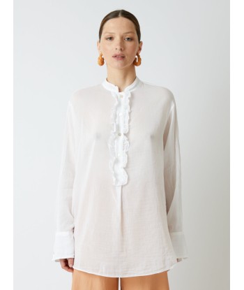 WHITE COTTON AND SILK VOILE SHIRT de votre