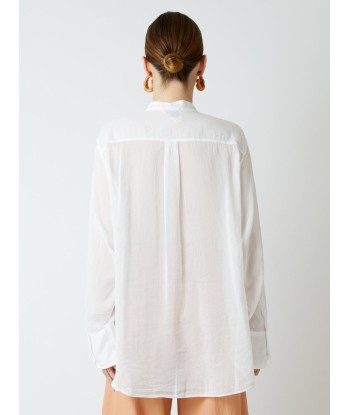 WHITE COTTON AND SILK VOILE SHIRT de votre