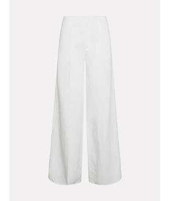 PALAZZO TROUSERS IN WHITE COTTON GABARDINE brillant des détails fins