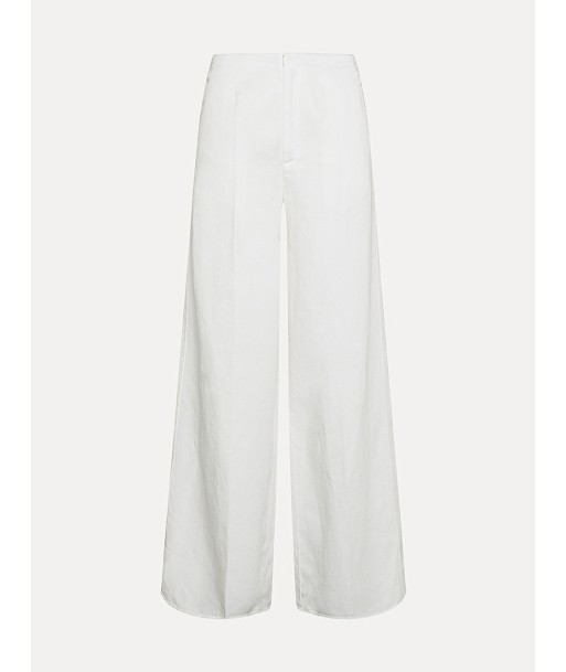 PALAZZO TROUSERS IN WHITE COTTON GABARDINE brillant des détails fins