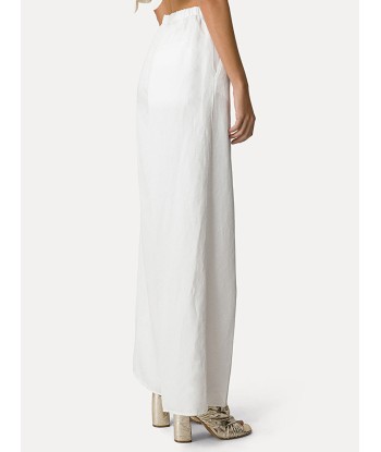 PALAZZO TROUSERS IN WHITE COTTON GABARDINE brillant des détails fins