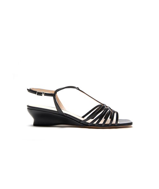 CAGE WEDGE LEATHER SANDALS pas chere