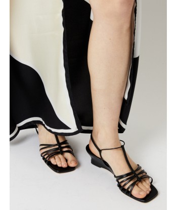 CAGE WEDGE LEATHER SANDALS pas chere