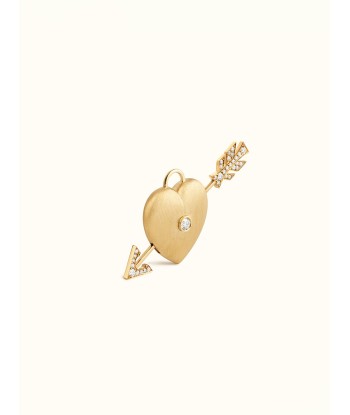 PENDENTIF COEUR PERCE OR ET DIAMANTS pas cher