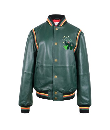 VESTE TEDDY EN CUIR GREEN EPICEA Economisez 