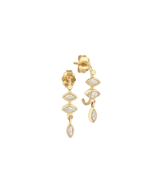 BOUCLES D'OREILLES 3 DIAMANTS MARQUISE votre restaurant rapide dans 